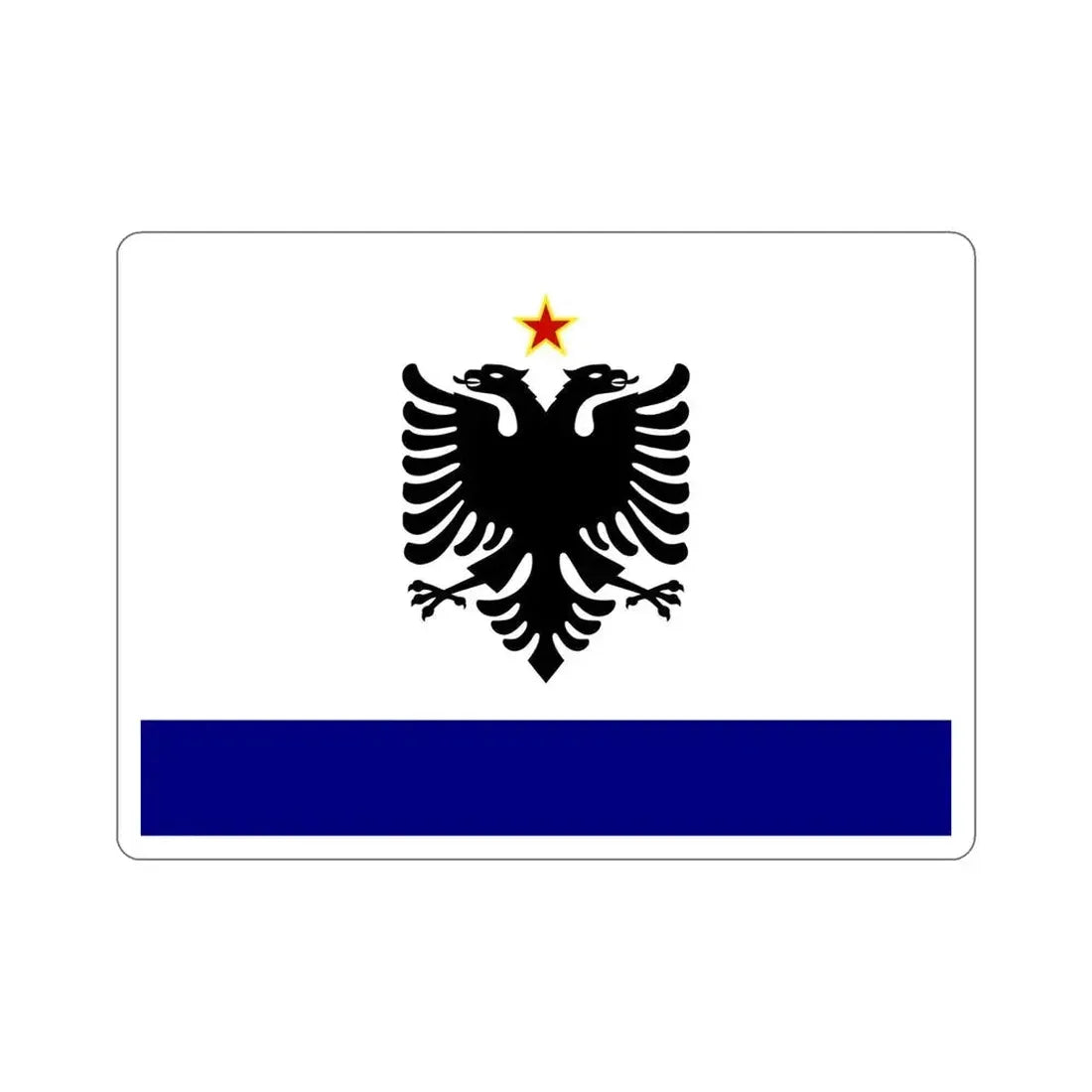 Government Ensign of Albania 1958 to 1992 STICKER Vinyl Die-Cut Decal 5 Inch - The Sticker Space