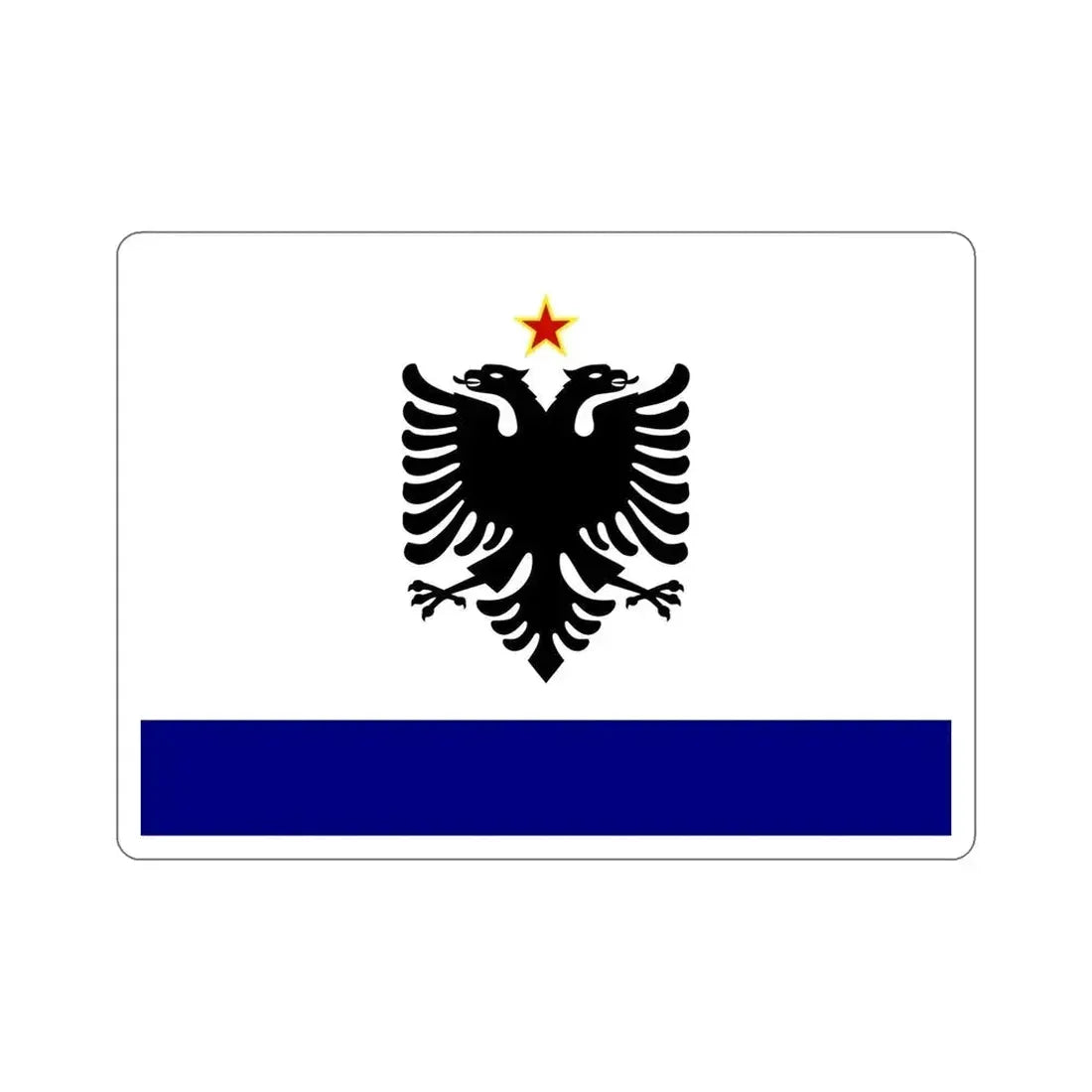 Government Ensign of Albania 1958 to 1992 STICKER Vinyl Die-Cut Decal 6 Inch - The Sticker Space