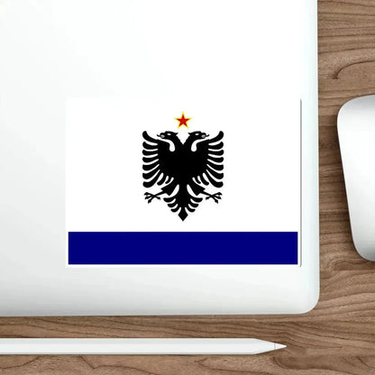 Government Ensign of Albania 1958 to 1992 STICKER Vinyl Die-Cut Decal - The Sticker Space
