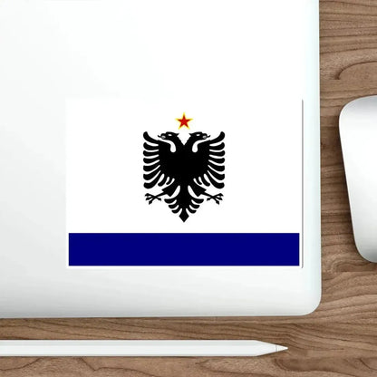 Government Ensign of Albania 1958 to 1992 STICKER Vinyl Die-Cut Decal - The Sticker Space