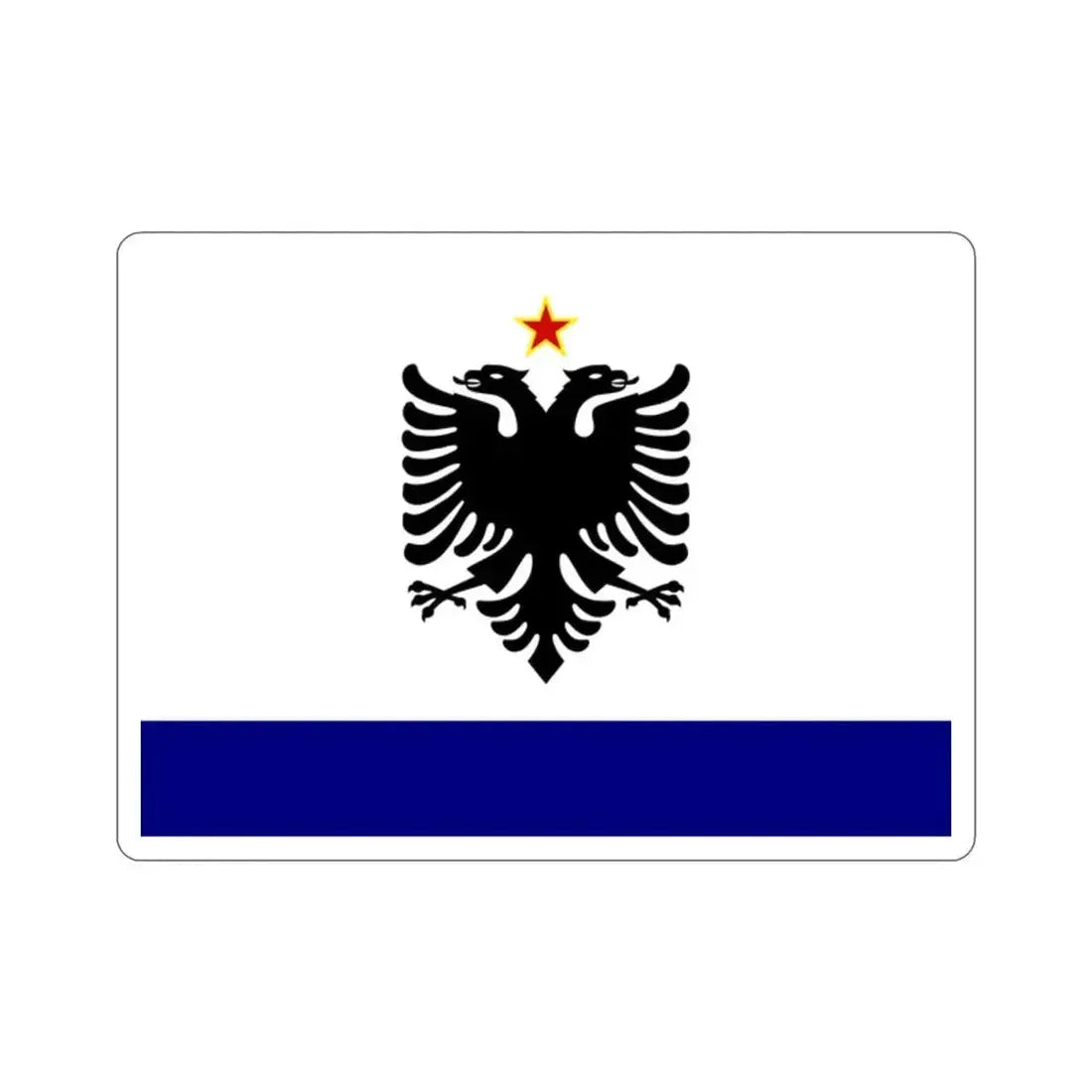 Government Ensign of Albania 1958 to 1992 STICKER Vinyl Die-Cut Decal - The Sticker Space