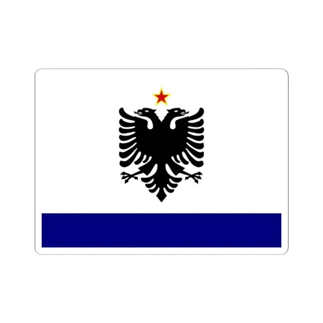 Government Ensign of Albania 1958 to 1992 - STICKER Vinyl Kiss-Cut Decal 2 Inch White - The Sticker Space