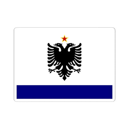 Government Ensign of Albania 1958 to 1992 - STICKER Vinyl Kiss-Cut Decal 2 Inch White - The Sticker Space