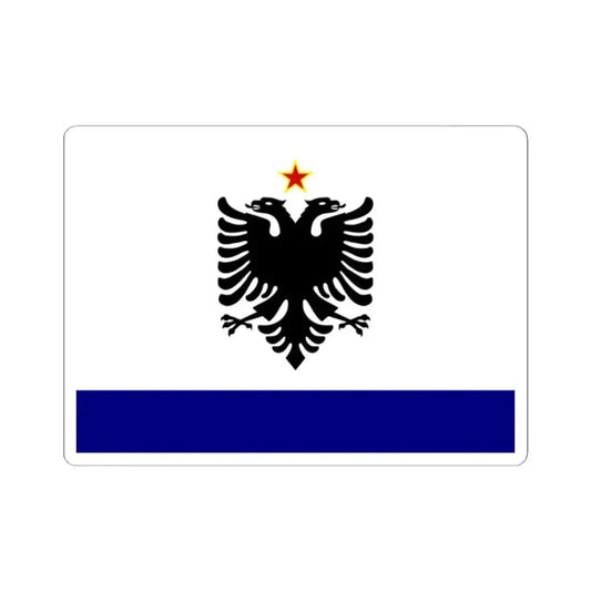 Government Ensign of Albania 1958 to 1992 - STICKER Vinyl Kiss-Cut Decal 2 Inch White - The Sticker Space