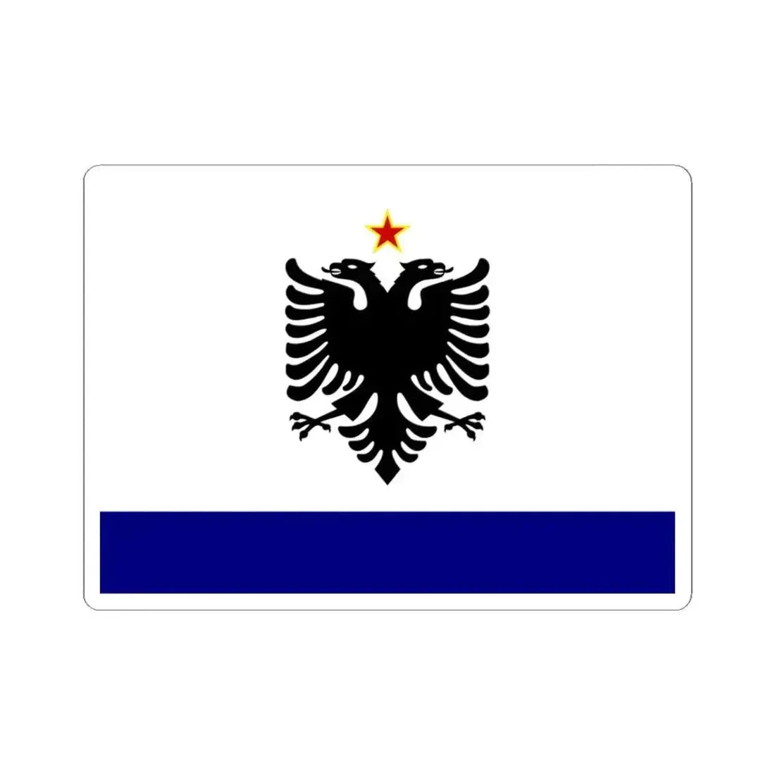 Government Ensign of Albania 1958 to 1992 - STICKER Vinyl Kiss-Cut Decal 3 Inch White - The Sticker Space