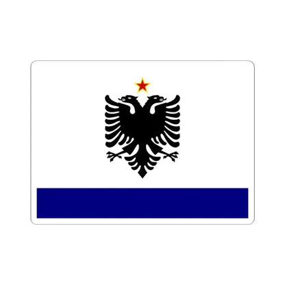 Government Ensign of Albania 1958 to 1992 - STICKER Vinyl Kiss-Cut Decal 3 Inch White - The Sticker Space