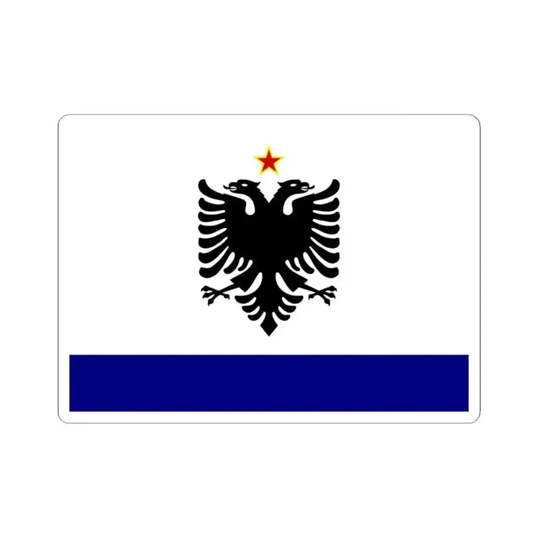 Government Ensign of Albania 1958 to 1992 - STICKER Vinyl Kiss-Cut Decal 4 Inch White - The Sticker Space