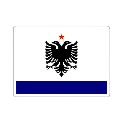 Government Ensign of Albania 1958 to 1992 - STICKER Vinyl Kiss-Cut Decal 4 Inch White - The Sticker Space