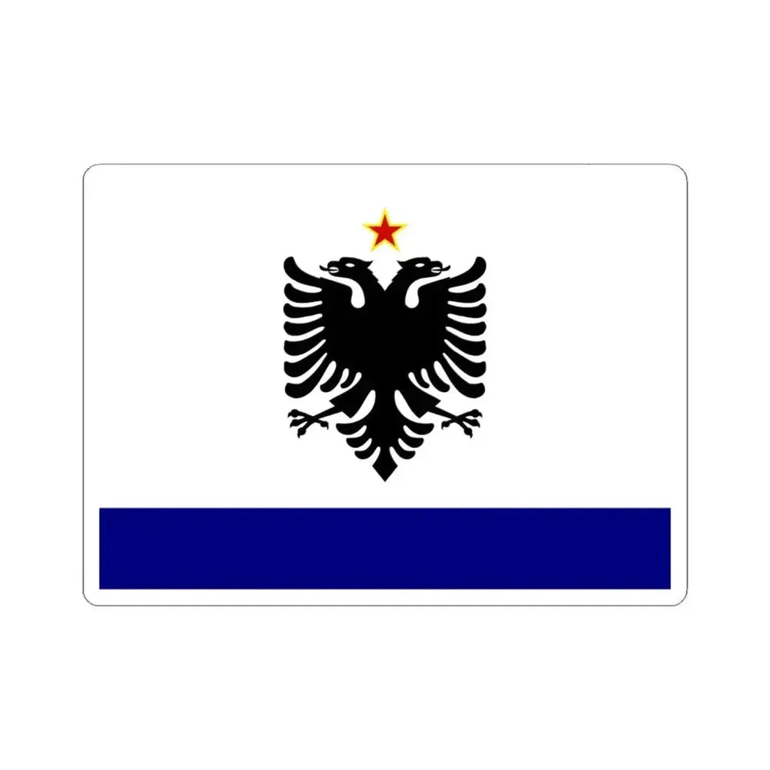 Government Ensign of Albania 1958 to 1992 - STICKER Vinyl Kiss-Cut Decal 6 Inch White - The Sticker Space