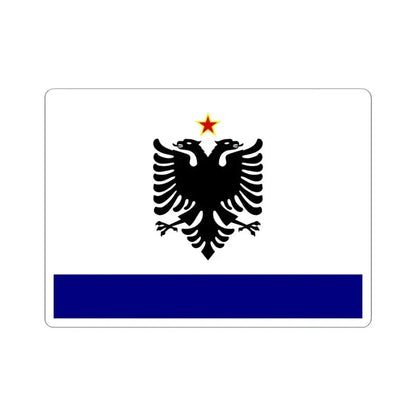 Government Ensign of Albania 1958 to 1992 - STICKER Vinyl Kiss-Cut Decal 6 Inch White - The Sticker Space