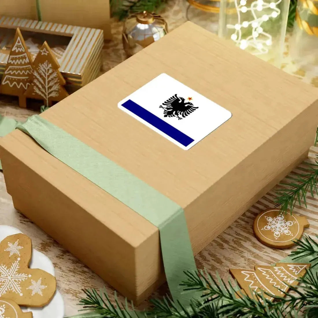 Government Ensign of Albania 1958 to 1992 - STICKER Vinyl Kiss-Cut Decal - The Sticker Space