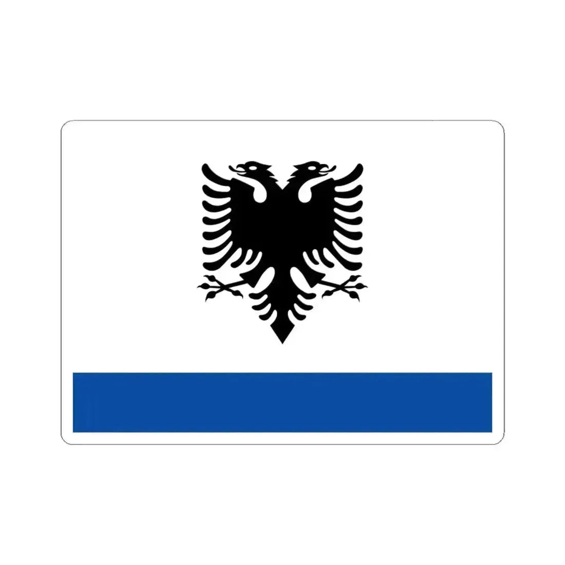 Government Ensign of Albania (Albania) STICKER Vinyl Kiss-Cut Decal 6 Inch White - The Sticker Space