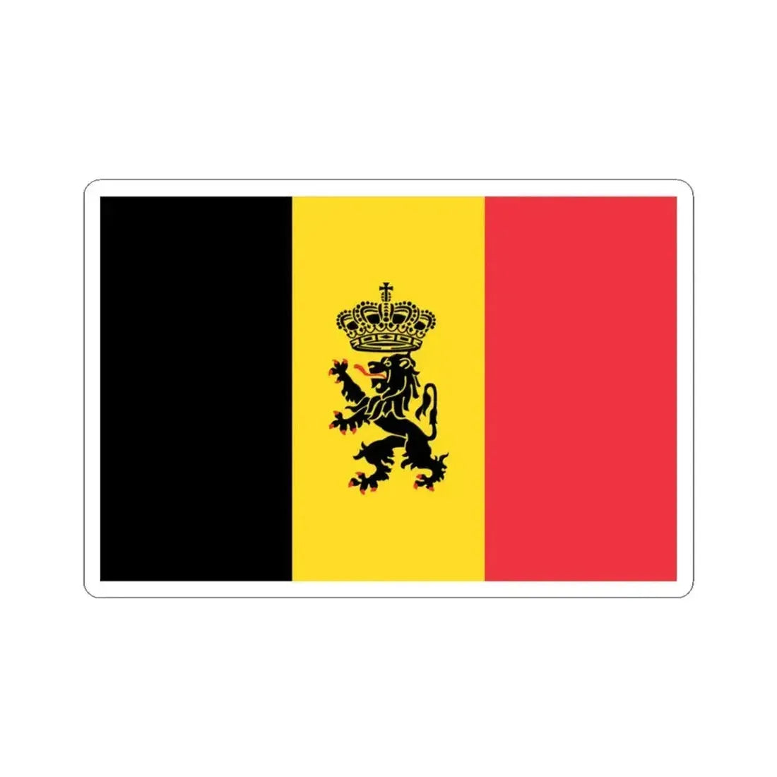 Government Ensign of Belgium (Belgium) STICKER Vinyl Kiss-Cut Decal 3 Inch White - The Sticker Space