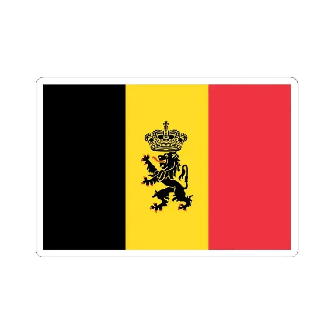 Government Ensign of Belgium (Belgium) STICKER Vinyl Kiss-Cut Decal 4 Inch White - The Sticker Space