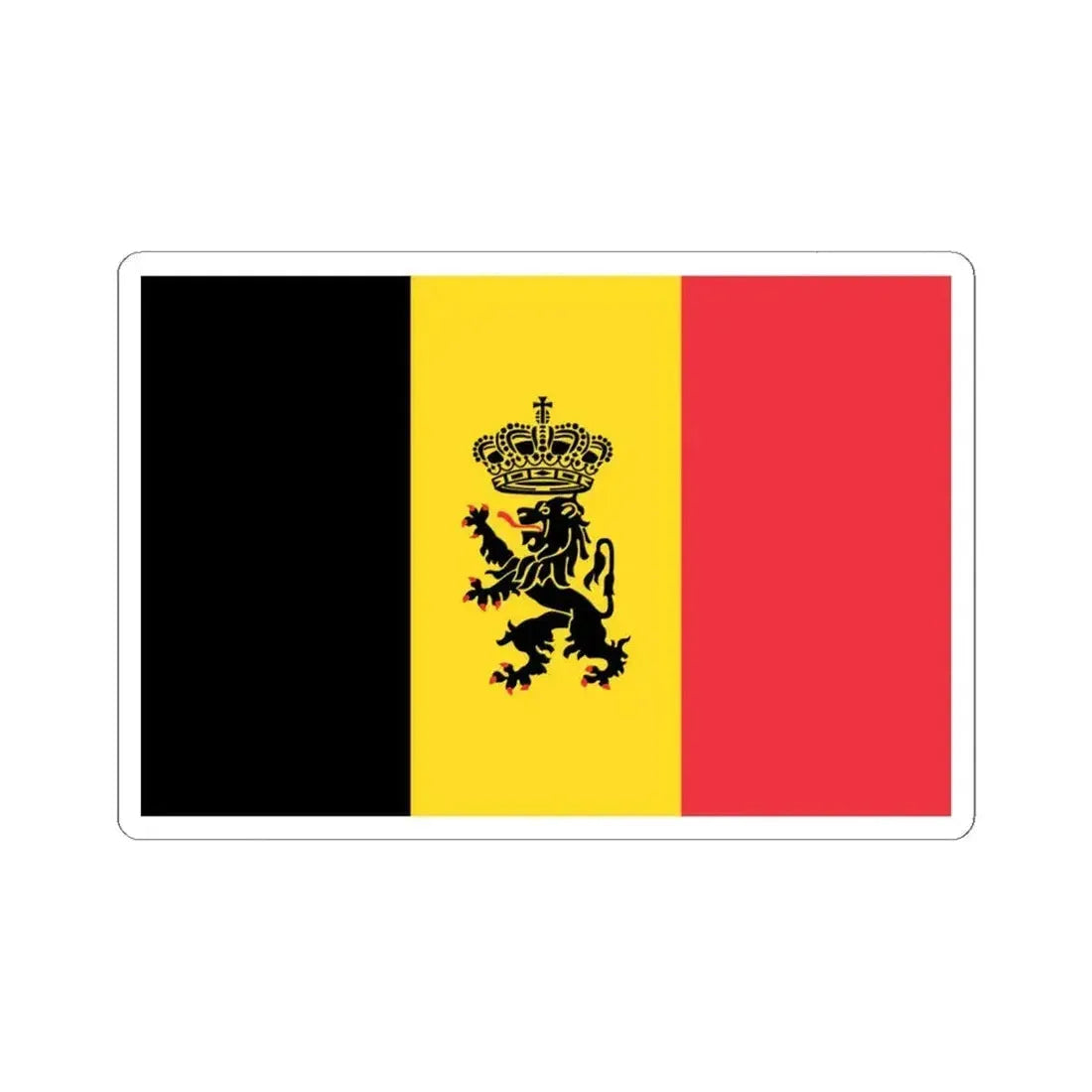 Government Ensign of Belgium (Belgium) STICKER Vinyl Kiss-Cut Decal 6 Inch White - The Sticker Space