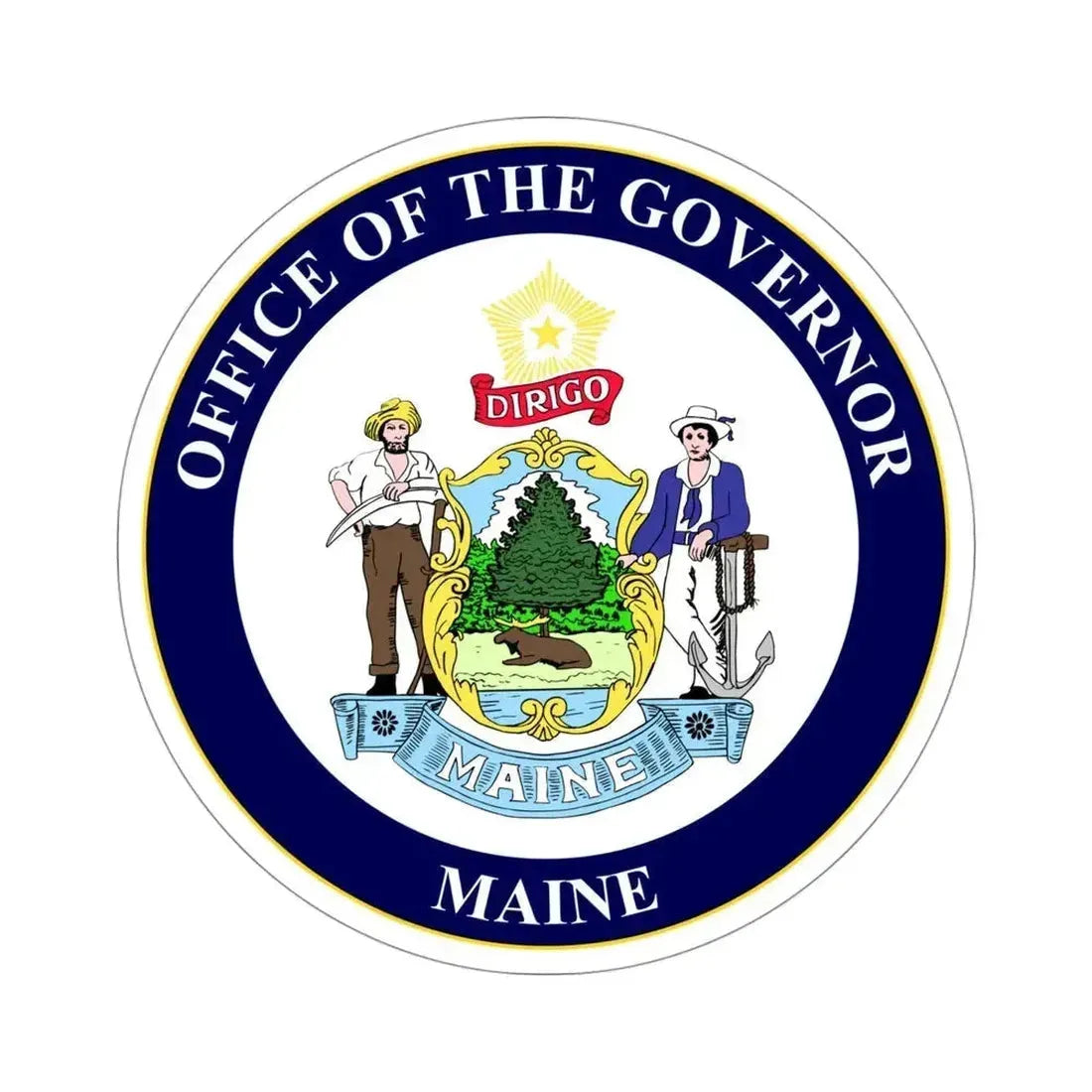 Governor of Maine STICKER Vinyl Die-Cut Decal 4 Inch - The Sticker Space