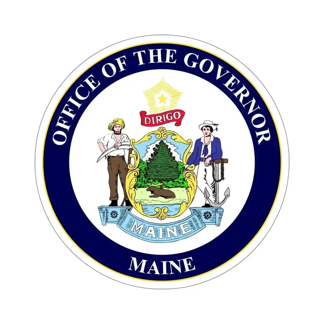 Governor of Maine STICKER Vinyl Die-Cut Decal 5 Inch - The Sticker Space