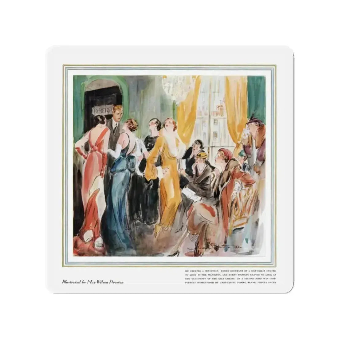 Gowns by Roberta (Pt. 2-2), Ladies' Home Journal, June 1933 (Magazine Illustration) Refrigerator Magnet - The Sticker Space