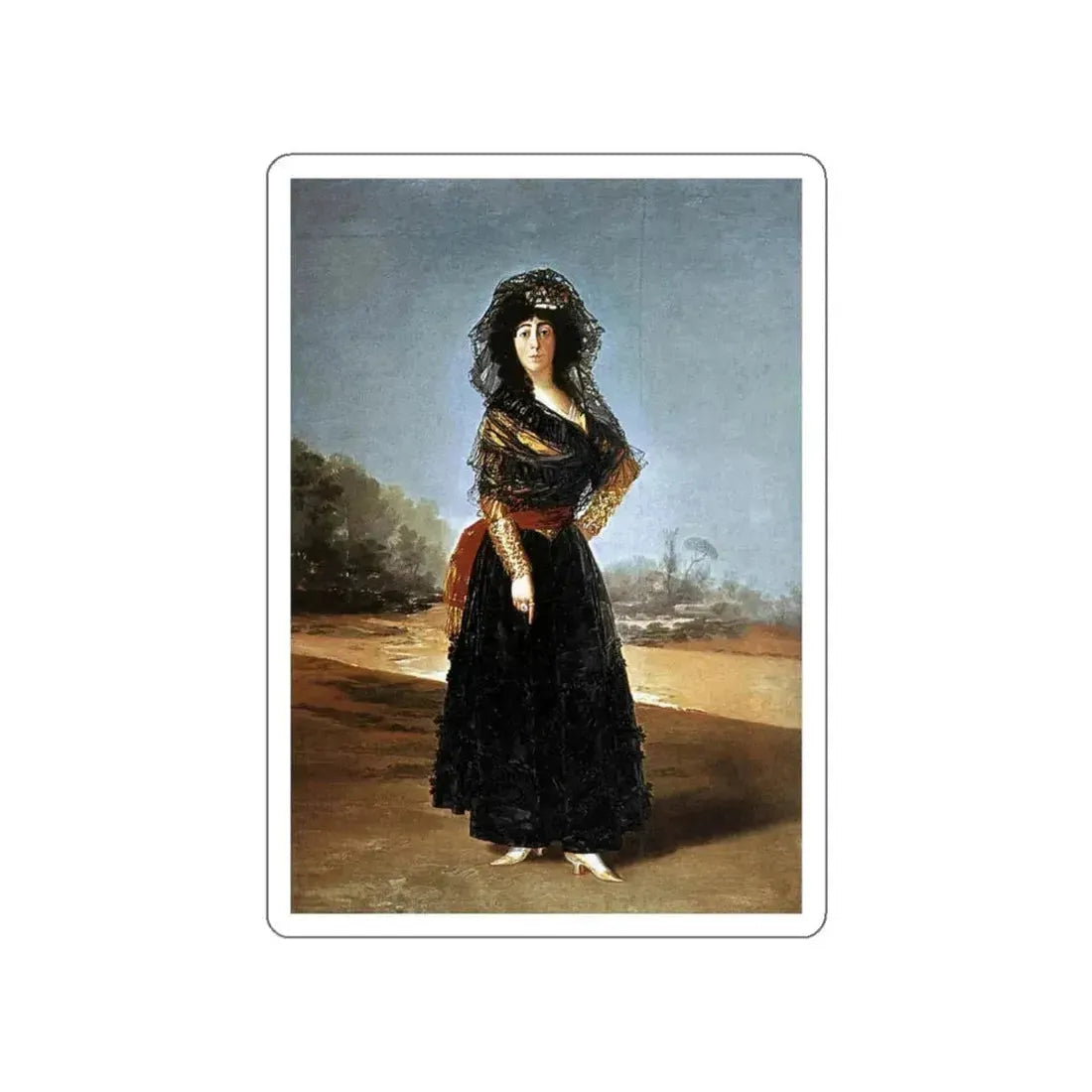 GOYA Y LUCIENTES, Francisco de - Portrait of the Duchess of Alba (Artwork) STICKER Vinyl Die-Cut Decal White Die-Cut 4 Inch - The Sticker Space