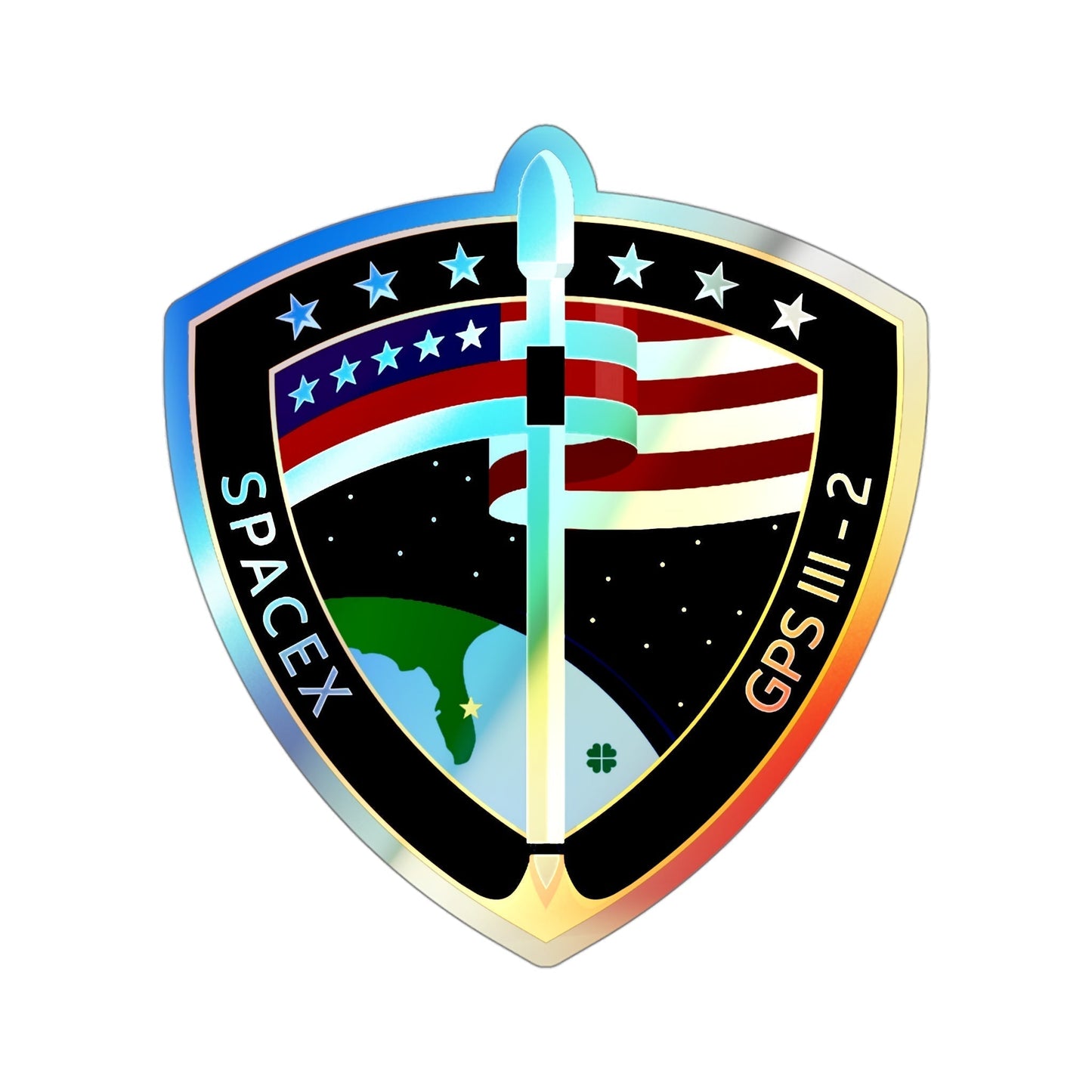 GPSIII-SV01 (SpaceX) Holographic STICKER Die-Cut Vinyl Decal-4 Inch-The Sticker Space