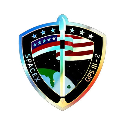 GPSIII-SV01 (SpaceX) Holographic STICKER Die-Cut Vinyl Decal 4 Inch Holographic - The Sticker Space