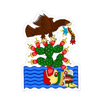 Grabado de la Fundación de México (Mexico) (Coat of Arms) STICKER Vinyl Kiss-Cut Decal 4 Inch White - The Sticker Space