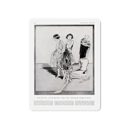 Graceful Attributes ..., Harper's Bazaar, November 1920 (Magazine Illustration) Refrigerator Magnet 4 Inch Die-Cut - The Sticker Space