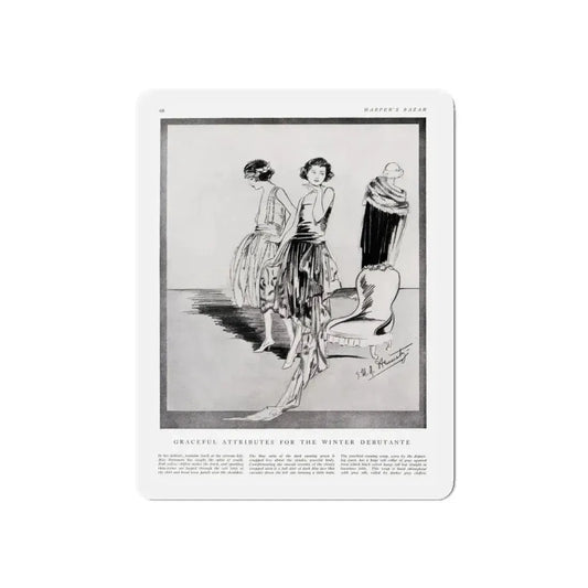 Graceful Attributes ..., Harper's Bazaar, November 1920 (Magazine Illustration) Refrigerator Magnet 6 Inch Die-Cut - The Sticker Space
