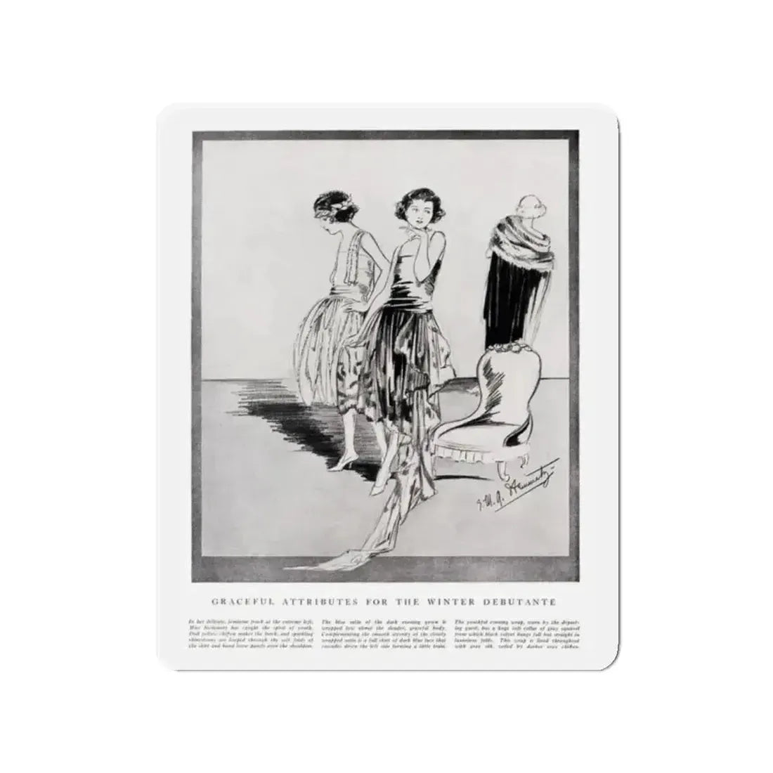 Graceful Attributes ..., Harper's Bazaar, November 1920 (Magazine Illustration) Refrigerator Magnet - The Sticker Space