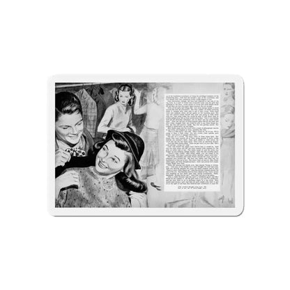 Graduation In January, Calling All Girls, January 1946 (Magazine Illustration) Refrigerator Magnet 5 Inch Die-Cut - The Sticker Space