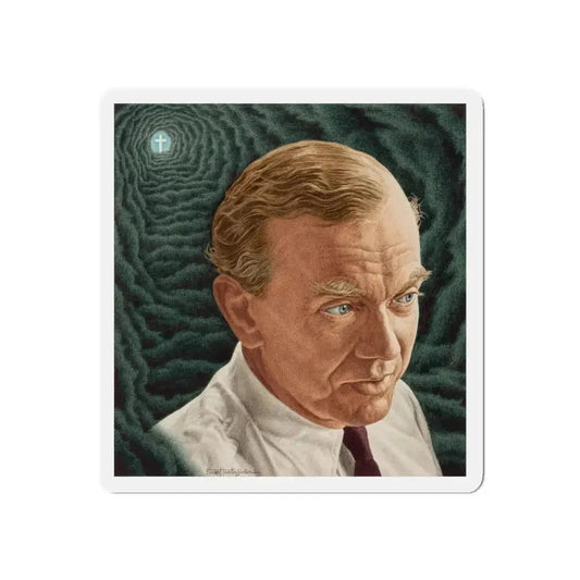 Graham Greene, Time magazine cover, October 29, 1951 (Magazine Illustration) Refrigerator Magnet 6 Inch Die-Cut - The Sticker Space