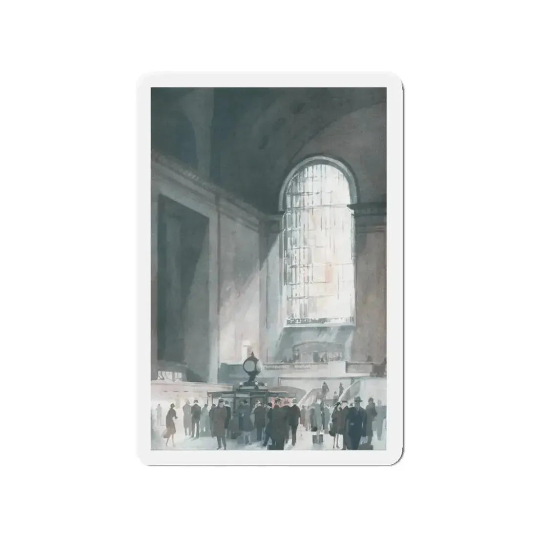 Grand Central, McCall's magazine, February 1930 (Magazine Illustration) Refrigerator Magnet 3 Inch Die-Cut - The Sticker Space