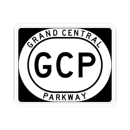 Grand Central Pkwy Shield (New York) (Road Sign) STICKER Vinyl Kiss-Cut Decal 3 Inch White - The Sticker Space