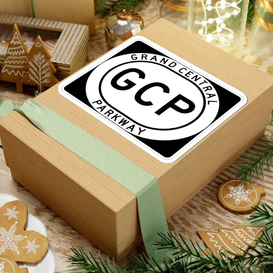 Grand Central Pkwy Shield (New York) (Road Sign) STICKER Vinyl Kiss-Cut Decal - The Sticker Space