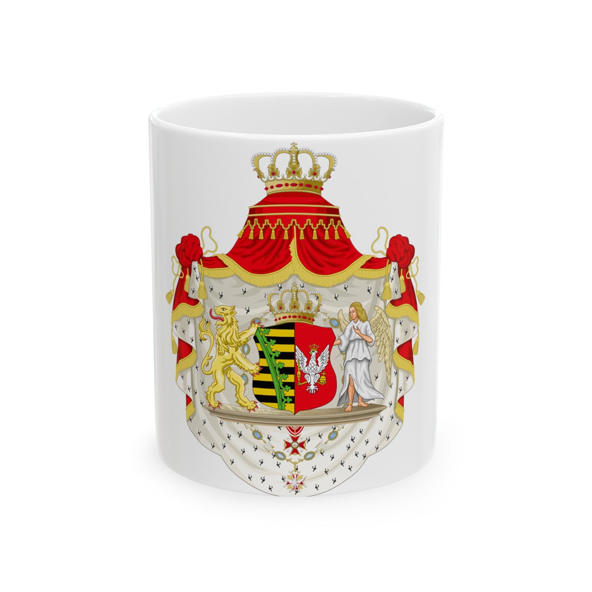 Grand Coat of Arms of Duchy of Warsaw - White Coffee Mug-11oz-The Sticker Space