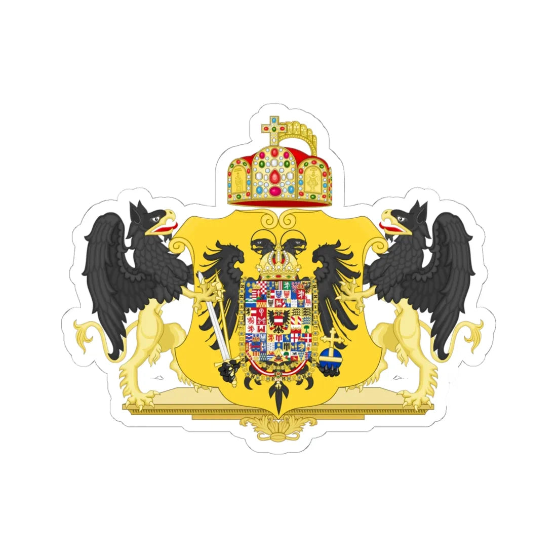 Grand Coat of Arms of Francis II Holy Roman Emperor 1804-1806 (Austria) (Coat of Arms) STICKER Vinyl Kiss-Cut Decal 6 Inch White - The Sticker Space