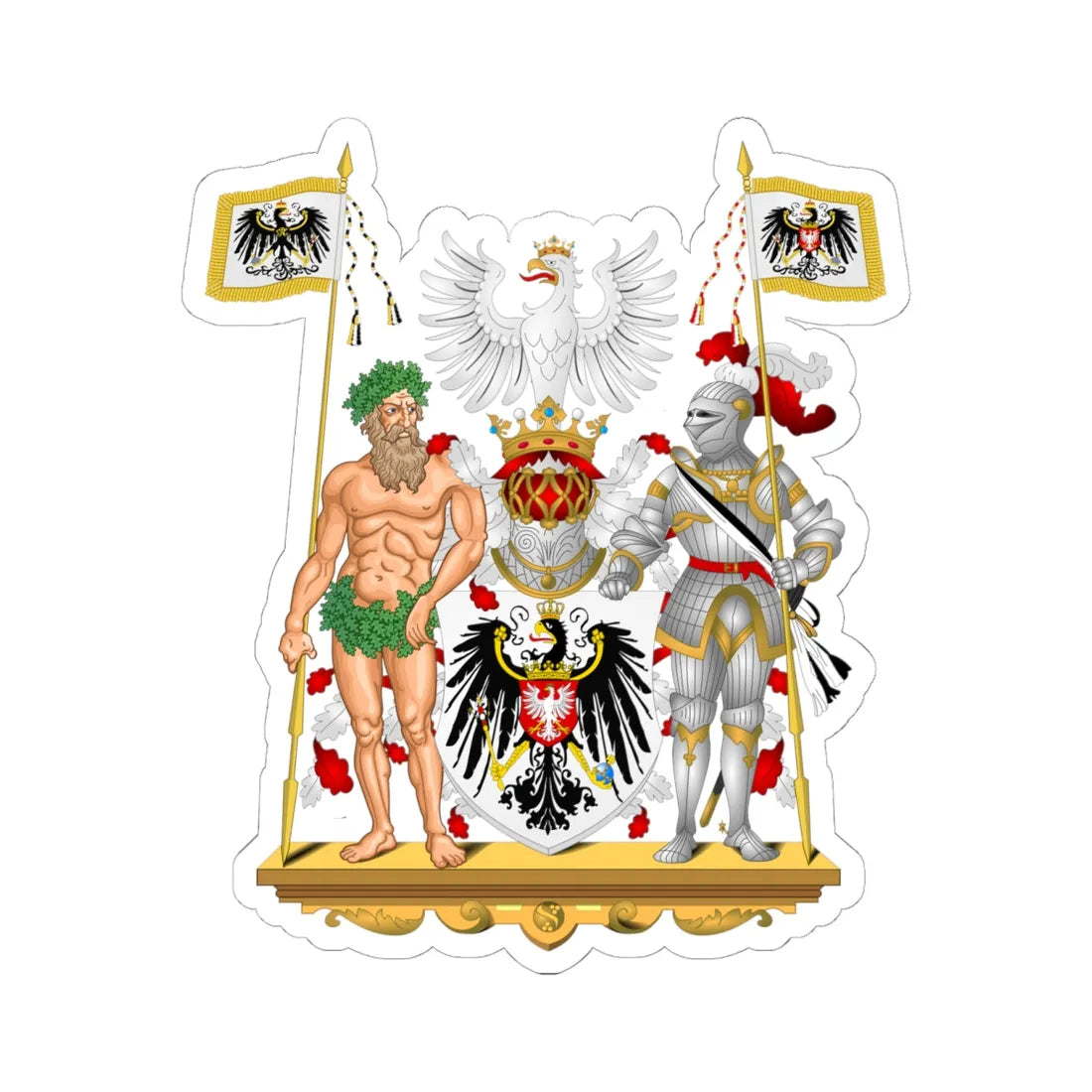Grand Coat of Arms of Grand Duchy of Poznań (Poland) (Coat of Arms) STICKER Vinyl Kiss-Cut Decal 6 Inch White - The Sticker Space