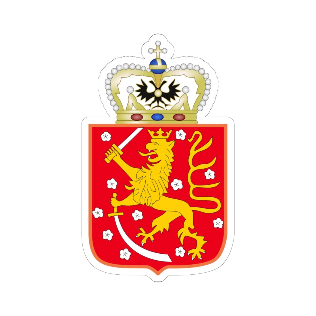 Grand Duchy of Finland Arms (Russia) (Coat of Arms) STICKER Vinyl Kiss-Cut Decal 6 Inch White - The Sticker Space