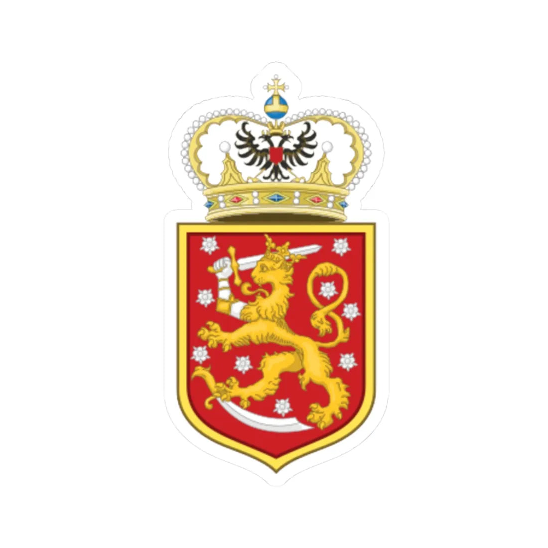 Grand Duchy of Finland small COA (Russia) (Coat of Arms) STICKER Vinyl Kiss-Cut Decal 3 Inch White - The Sticker Space