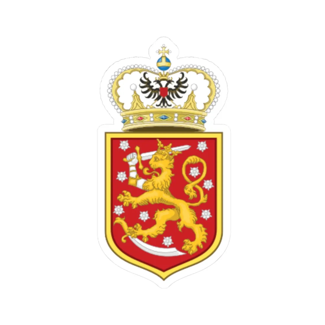 Grand Duchy of Finland small COA (Russia) (Coat of Arms) STICKER Vinyl Kiss-Cut Decal 6 Inch White - The Sticker Space