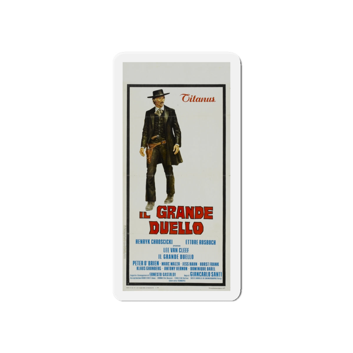 GRAND DUEL 1972 Movie Poster - Die-Cut Magnet-6 × 6"-The Sticker Space