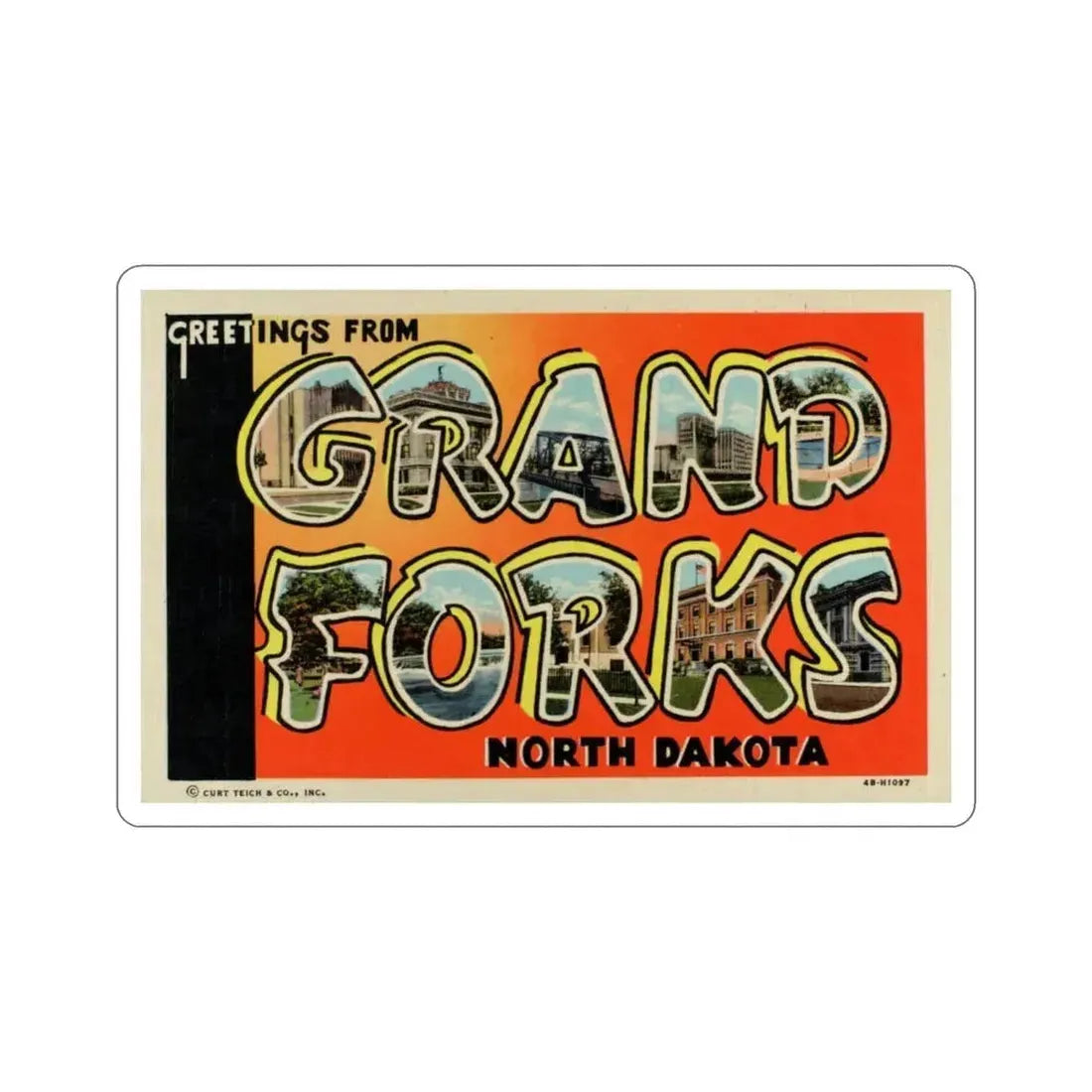 Grand Forks North Dakota (Greeting Cards) STICKER Vinyl Die-Cut Decal 5 Inch - The Sticker Space