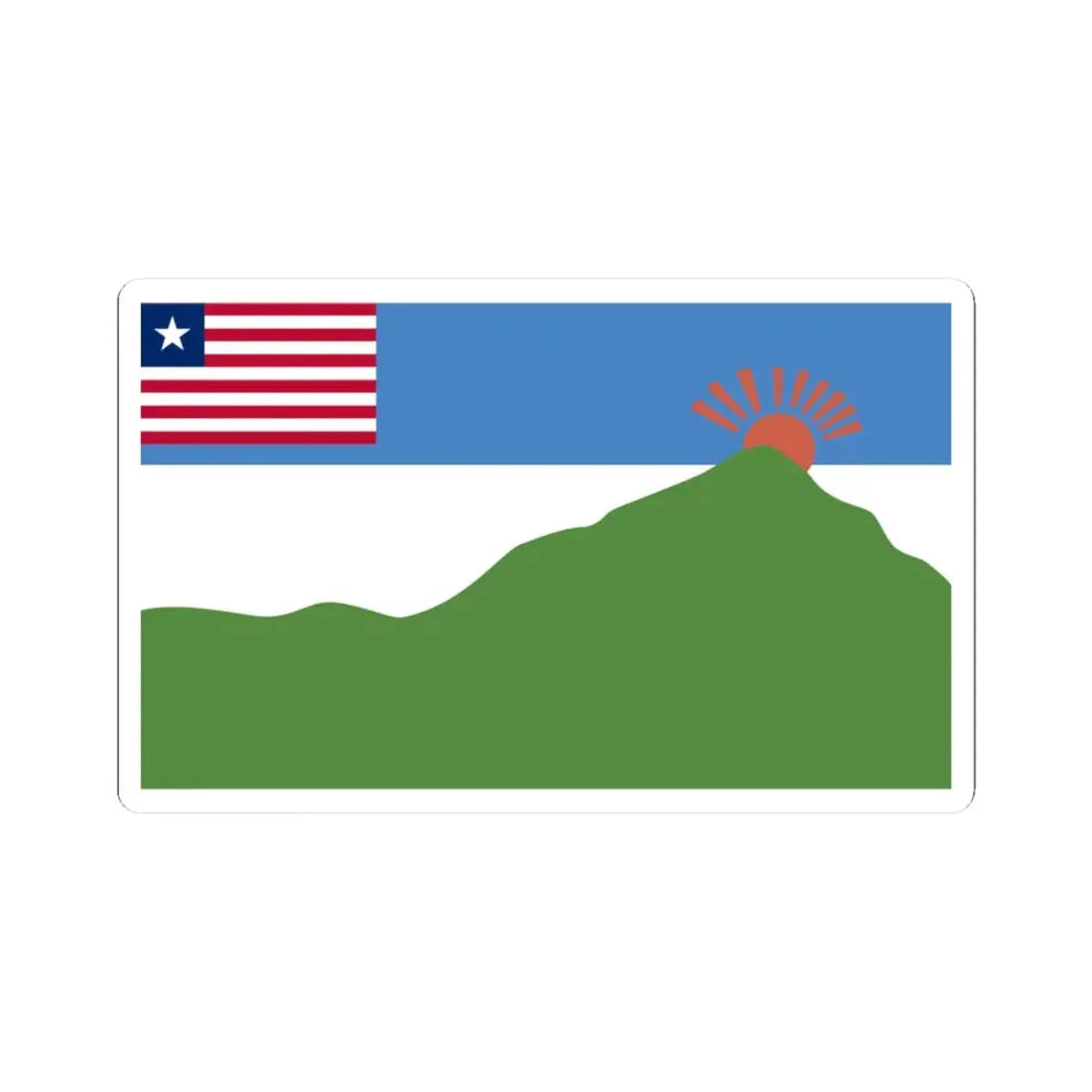 Grand Gedeh County Flag (Liberia) STICKER Vinyl Kiss-Cut Decal 3 Inch White - The Sticker Space