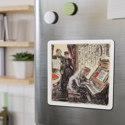 Grand March Illustration (Magazine Illustration) Refrigerator Magnet-The Sticker Space