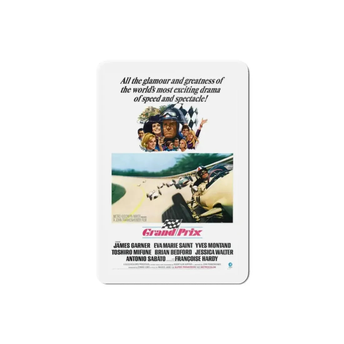Grand Prix 1966 Movie Poster Refrigerator Magnet - The Sticker Space