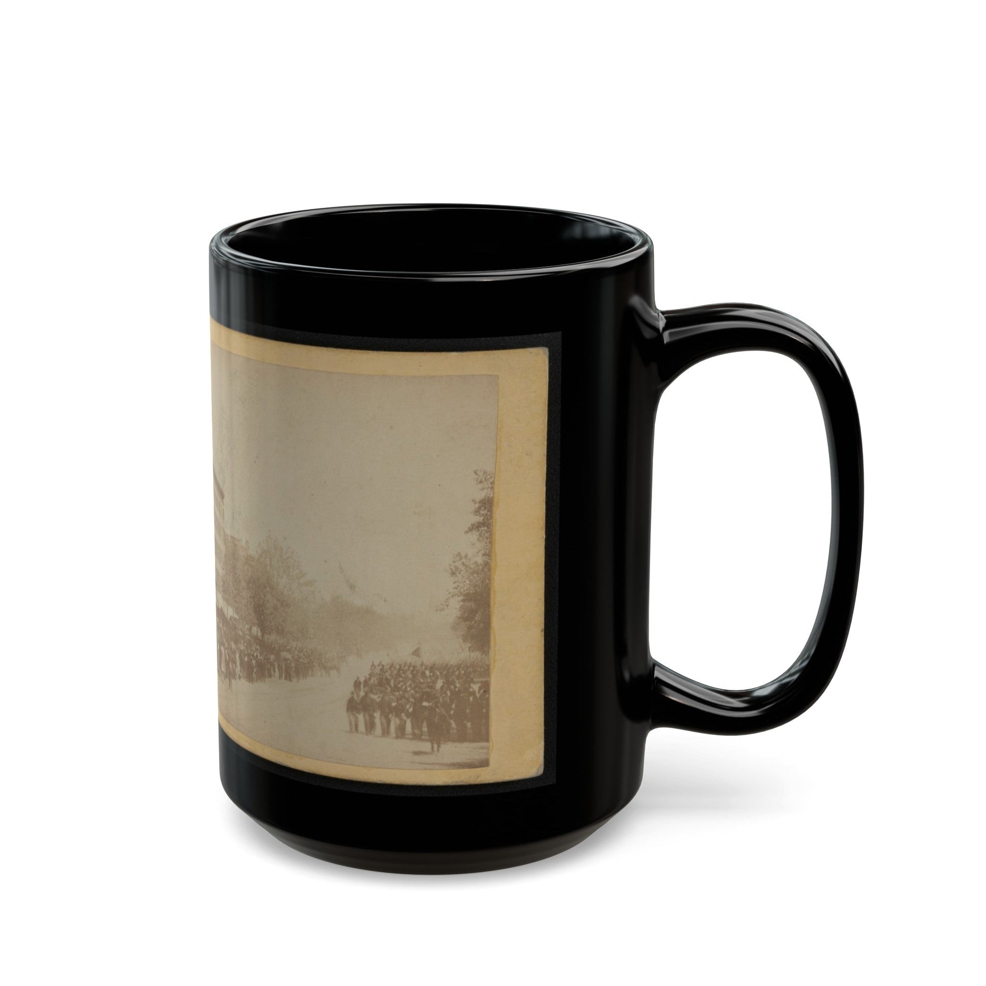 Grand Review Of The Great Veteran Armies Of Grant And Sherman At Washington, On The 23rd And 24th May, 1865 (U.S. Civil War) Black Coffee Mug-The Sticker Space