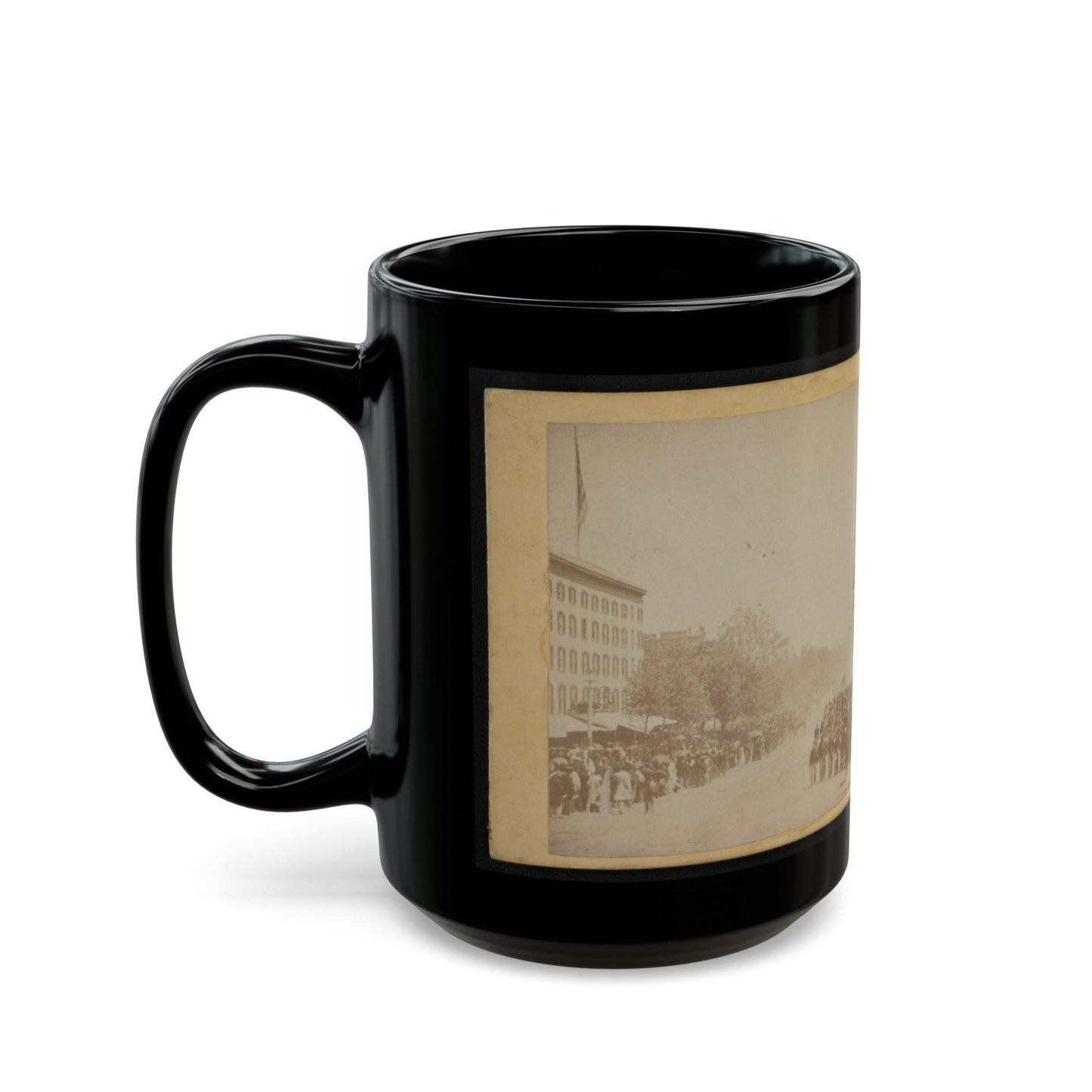 Grand Review Of The Great Veteran Armies Of Grant And Sherman At Washington, On The 23rd And 24th May, 1865 (U.S. Civil War) Black Coffee Mug-The Sticker Space