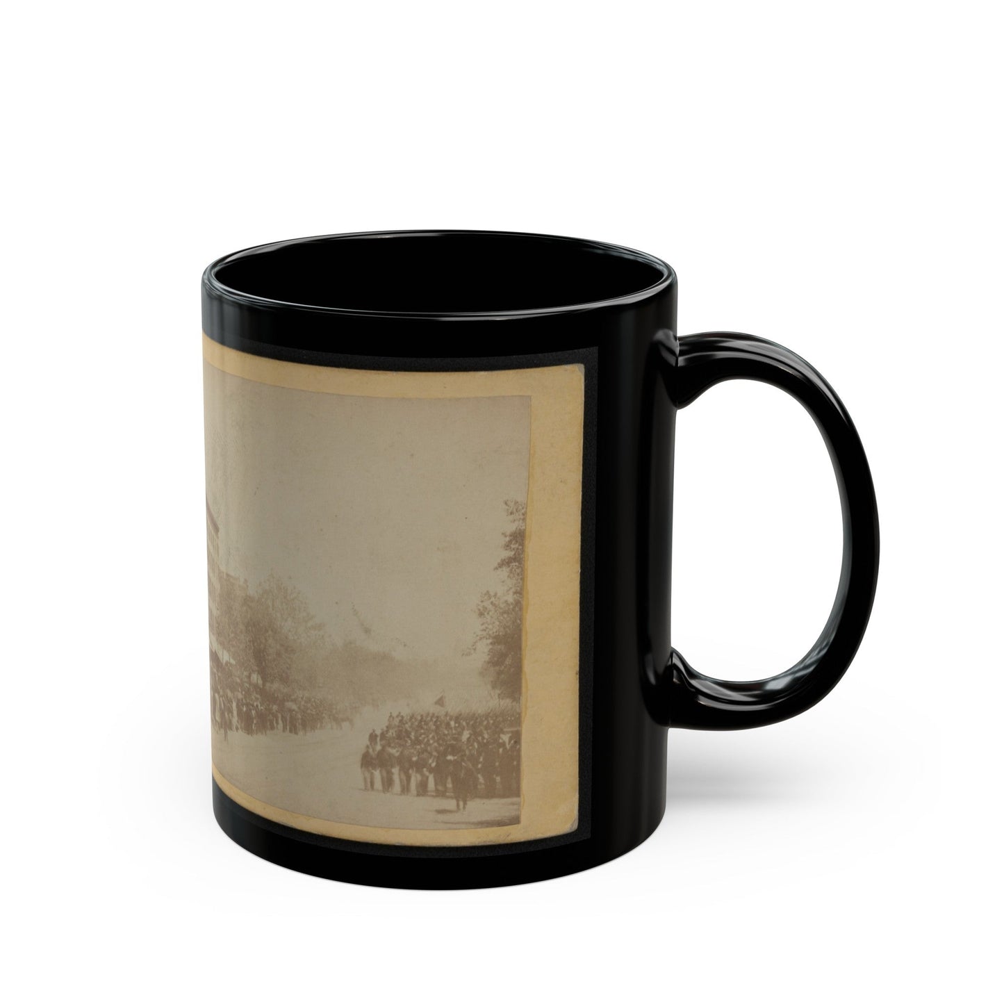 Grand Review Of The Great Veteran Armies Of Grant And Sherman At Washington, On The 23rd And 24th May, 1865 (U.S. Civil War) Black Coffee Mug-The Sticker Space