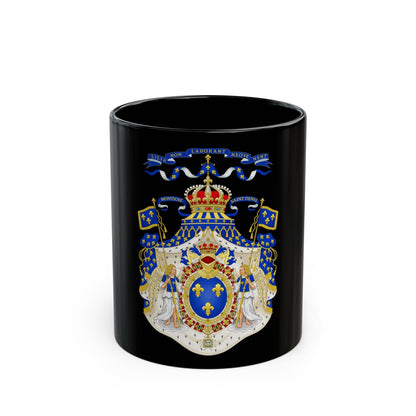 Grand Royal Coat of Arms of France - Black Coffee Mug-11oz-The Sticker Space