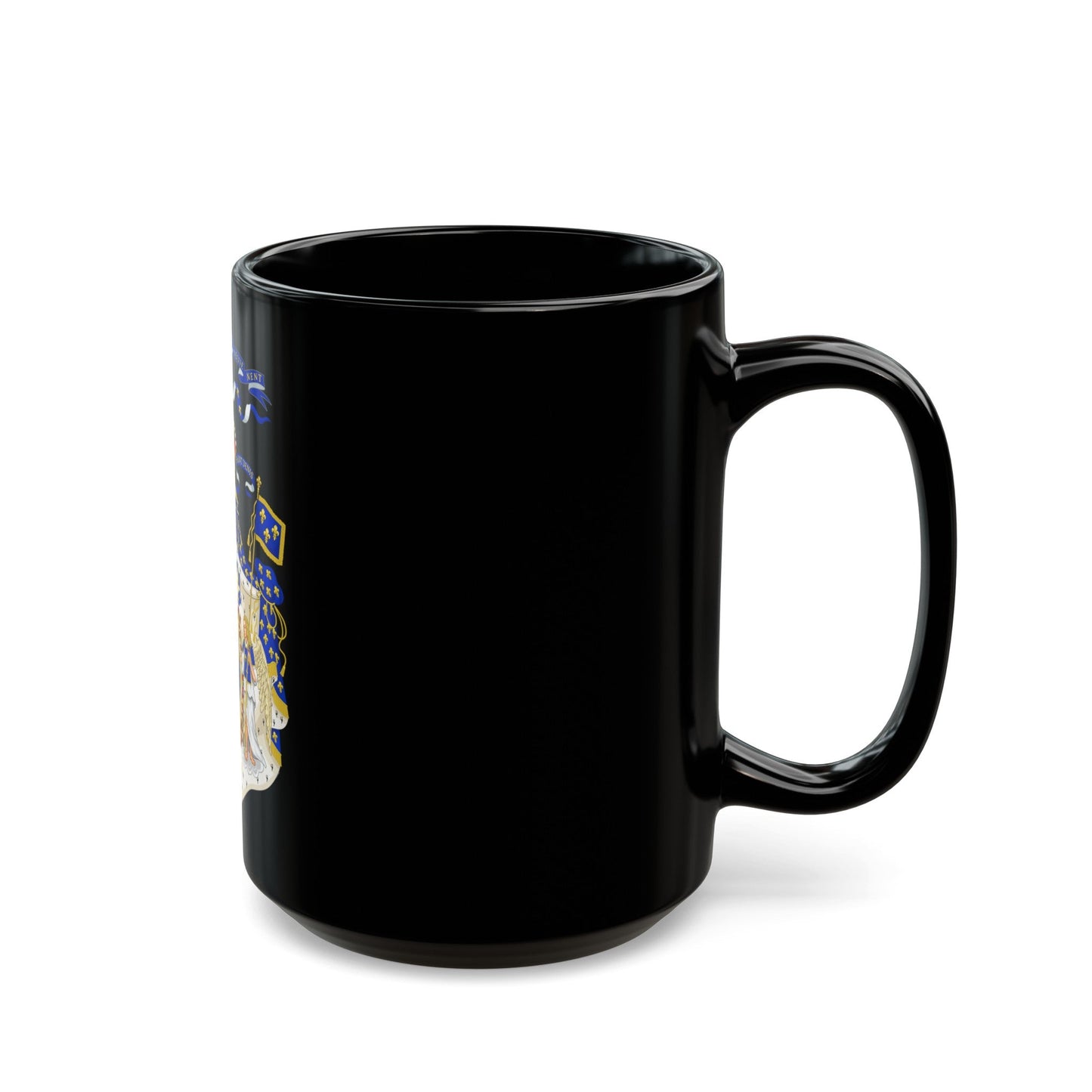 Grand Royal Coat of Arms of France - Black Coffee Mug-The Sticker Space